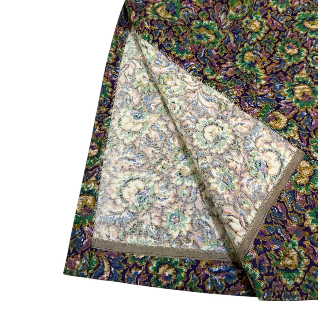 Vintage Fritzi of California Floral Ecru Print BoutiqueTapestry Maxi Skirt Green Size XS - Image 3