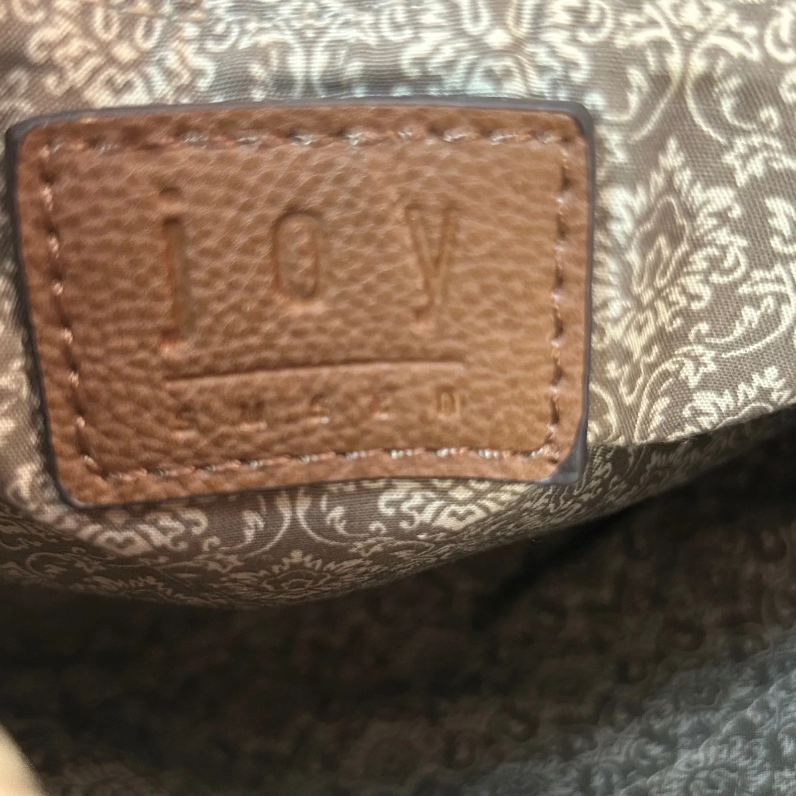 JOY Susan Faux Leather Crossbody Bag Brown Textured Adjustable Strap Zip Boho - Image 7