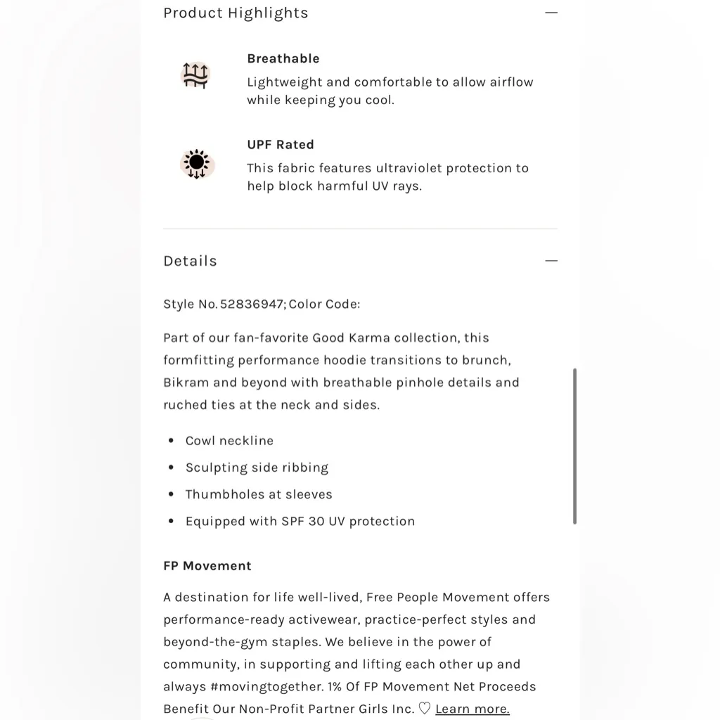 NWOT Free People Movement Good Karma Hoodie In Brown/Nutmeg Brown Size undefined - Image 10