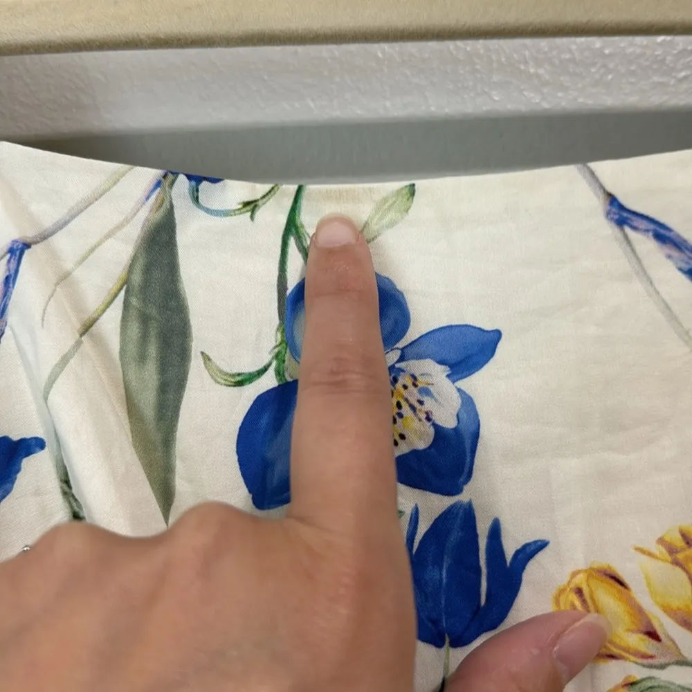 Express Floral Puff Sleeve Smocked Tiered Midi Dress Size XS - Image 4