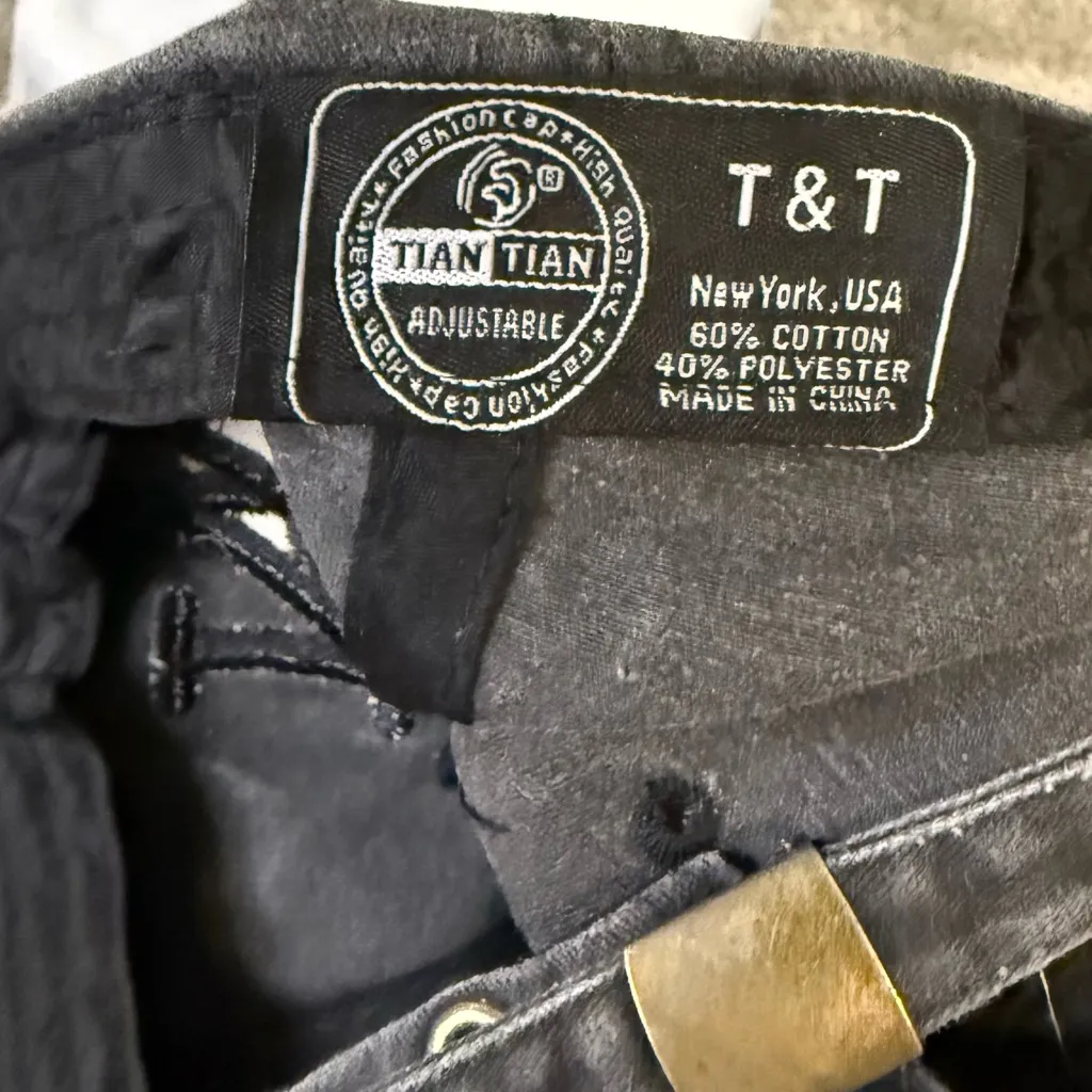 New York Slideback Baseball Cap Gray One Size Adjustable Embroidered Tian
Tian Black - Image 3