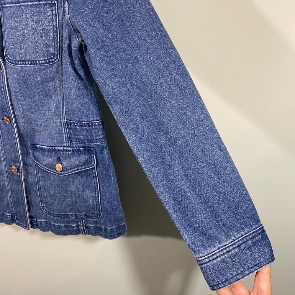 Talbots  Women's Blue Button Up Denim Utility Jacket Shacket Size S - Image 5