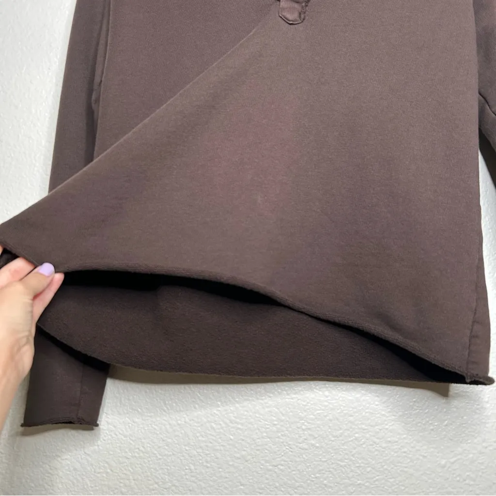 Frank & Eileen Patrick Popover Henley Triple Fleece brown extra small - Image 4