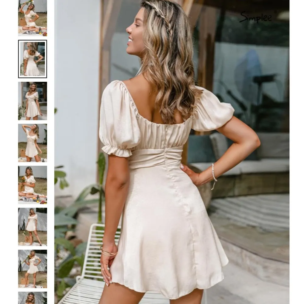 Simplee Sweetheart Neck Tie Front Ruched Dress - Image 8