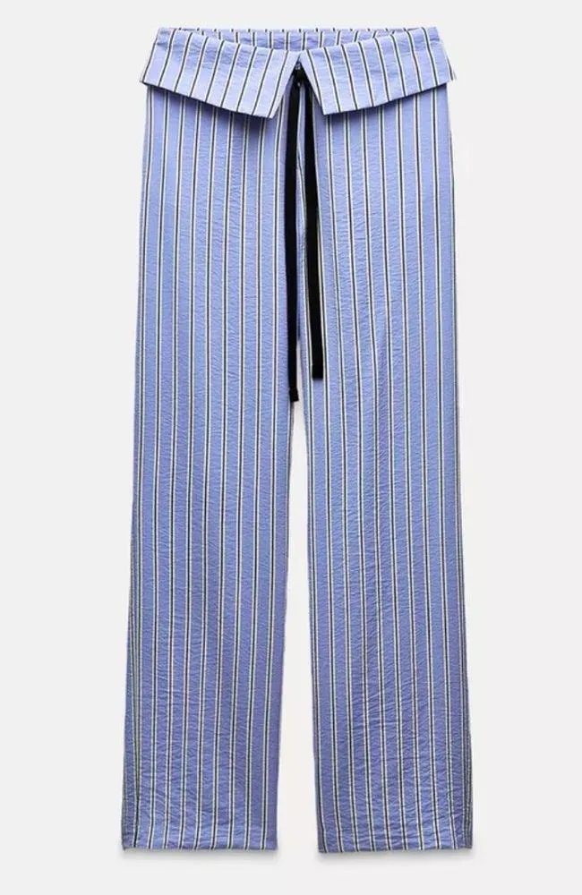 ZARA
STRIPED TROUSERS WITH TURN-DOWN WAIST - Image 3