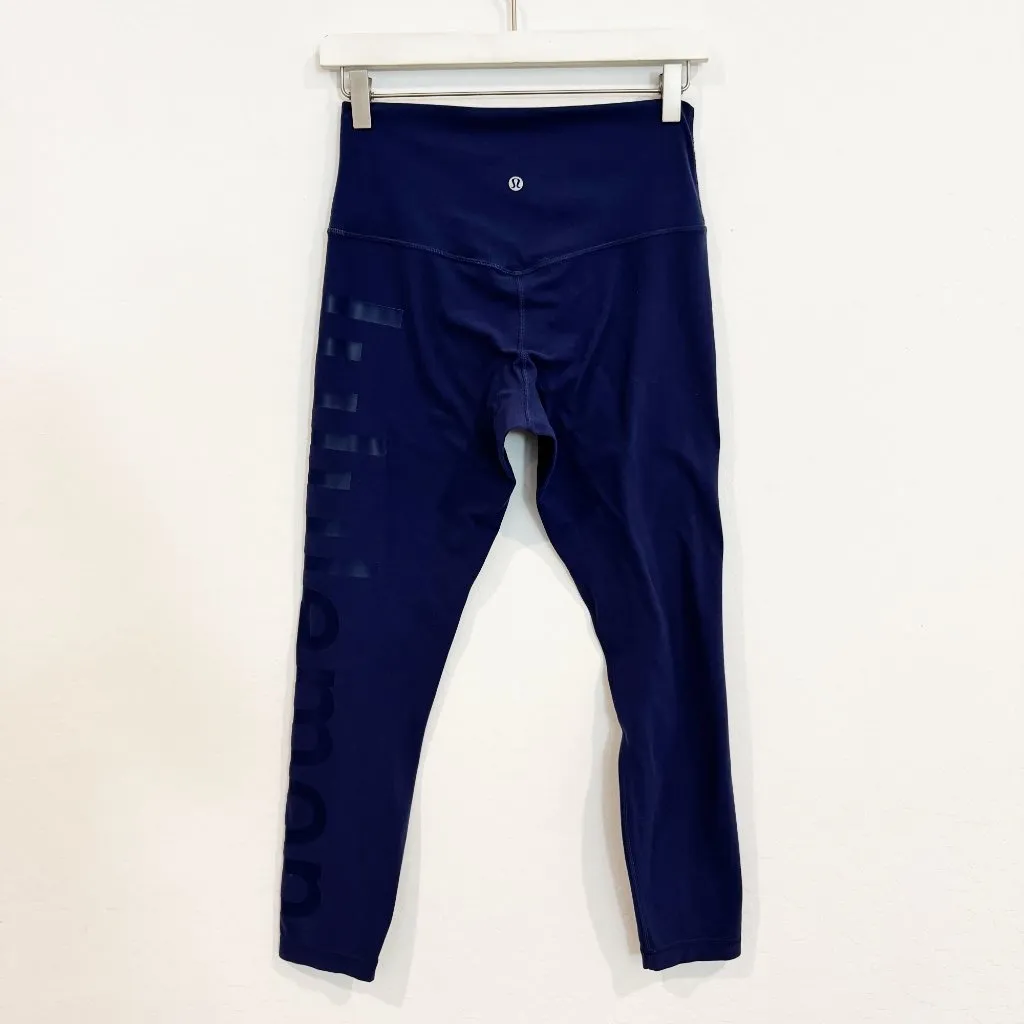 Lululemon Align High Rise Graphic Logo Leggings Night Sea Size 8 - Image 11