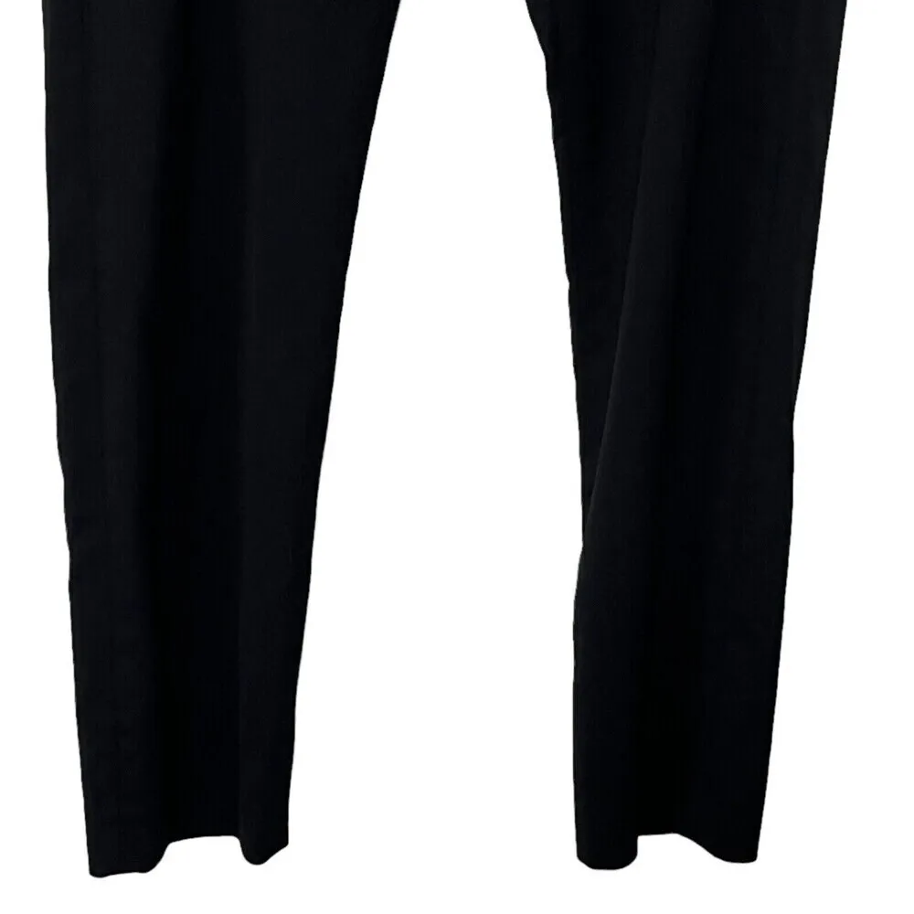 The Kooples Leather Trim Cropped Trouser Pants Women’s Size Large Black Slim Fit - Image 3