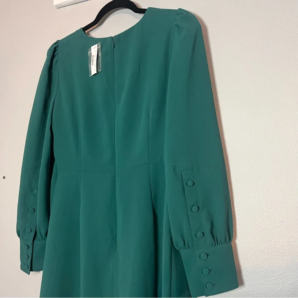 J. Crew Long Sleeve Shift Dress 365 Crepe Green Size 6 NWT J2205 Knee Length - Image 8