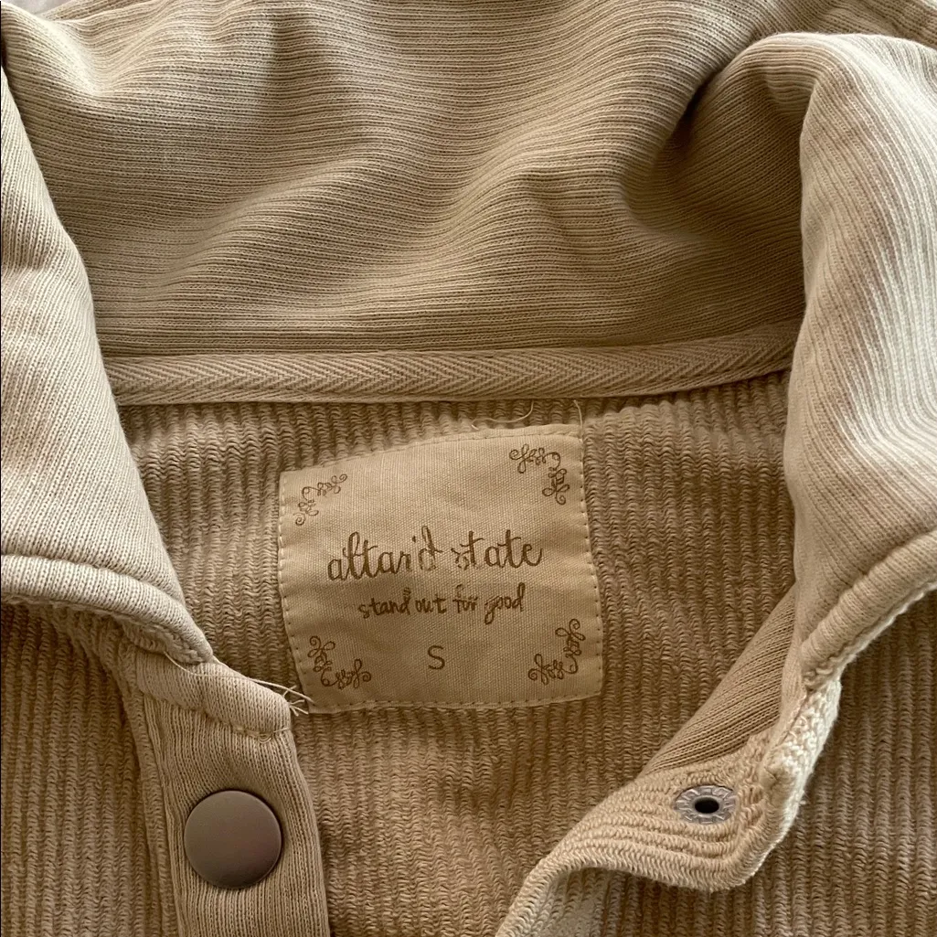 Altar'd State  Tan Corduroy Button-Up Top - Image 2