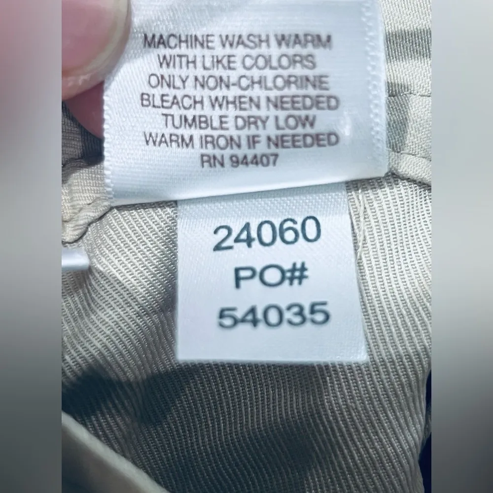 TravelSmith Vintage Skirt Womens 14p Petite Button Down Maxi Midi light brown - Image 9