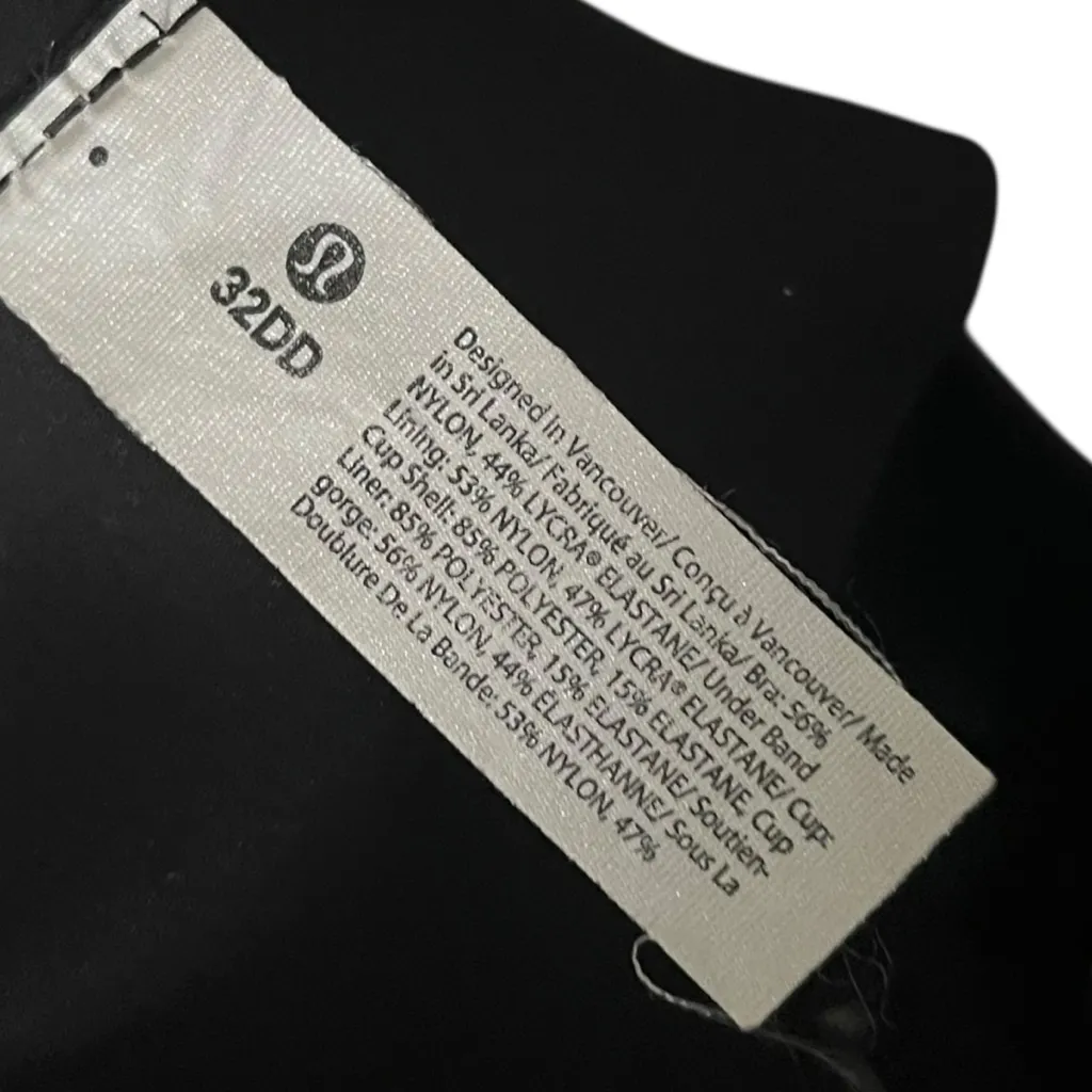 Lululemon Black Enlite Zip Front Athletic‎ Sports Bra 32DD Sporty Workout - Image 6