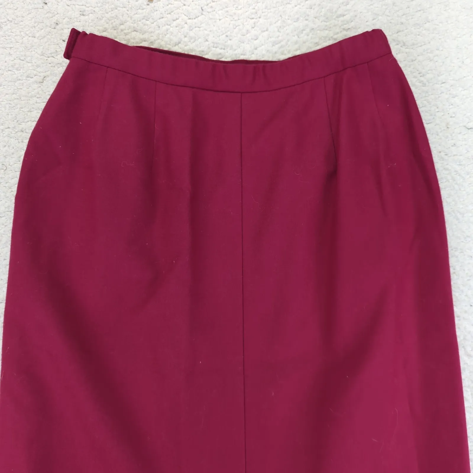 Pendleton Women 8 Burgundy 100% Virgin Wool Pleated Midi Long Skirt Made USA Vtg - Image 5