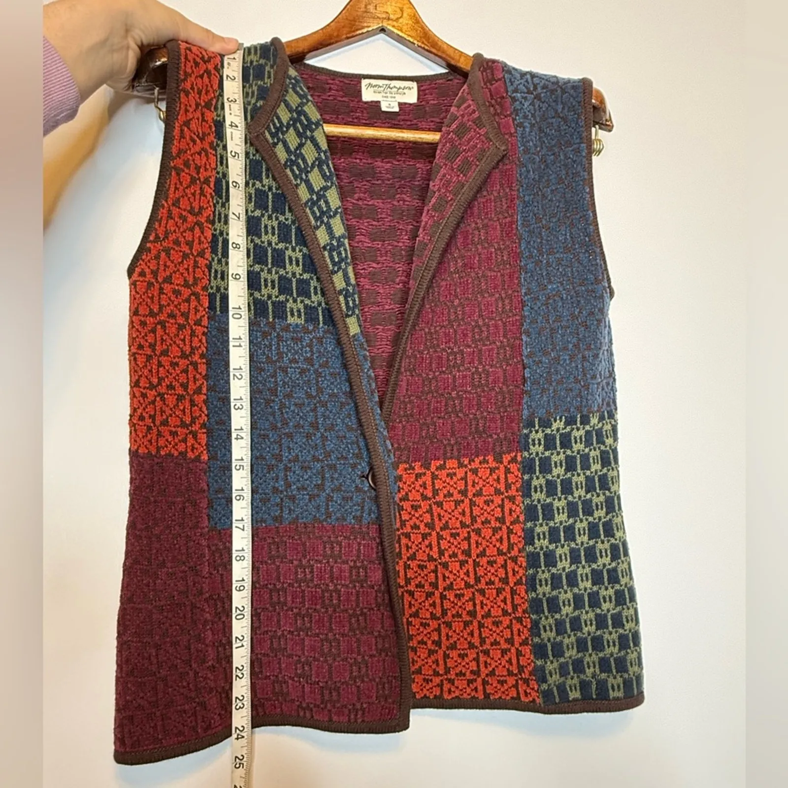 Vintage Norm Thompson Southwestern Knit Vest - Image 7