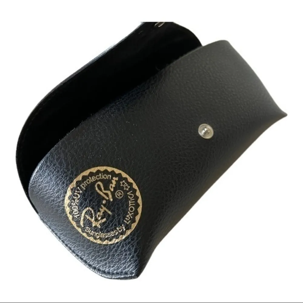 Ray Ban Black Leather Case With Gold Stamp - Image 2