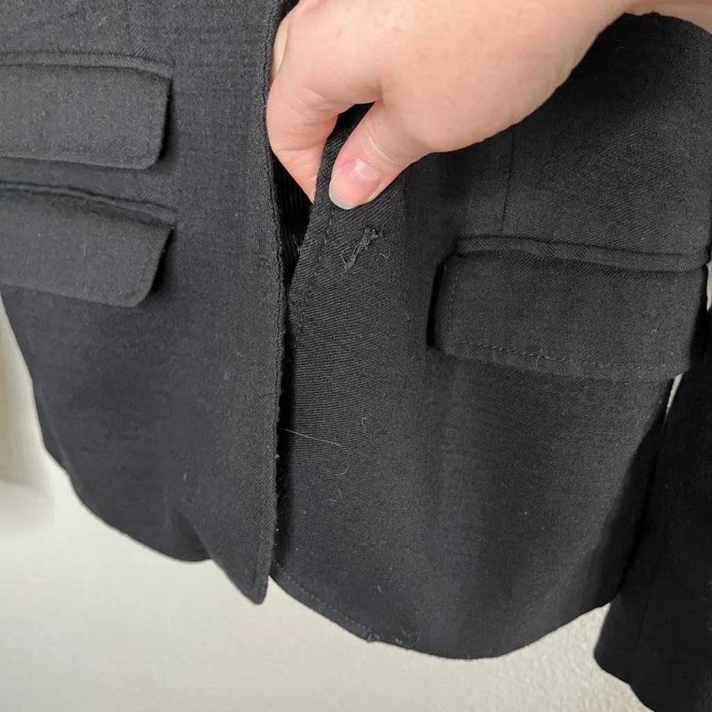 J. Crew Womens Black Preppy Wool Schoolboy Blazer Size 2 - Image 8