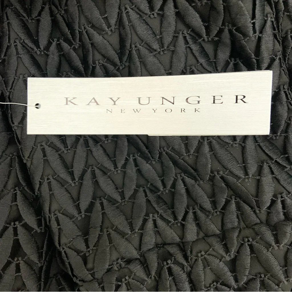 Kay Unger Tatum Floral Lace Midi Dress Black Classic Sophisticated NWT Size 4 - Image 15