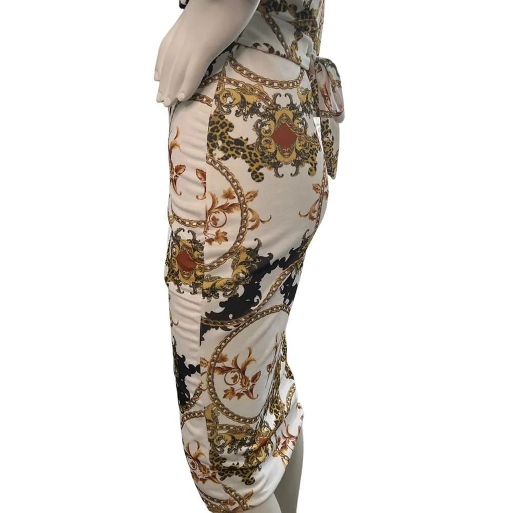 Boohoo Chain Print Midi Bodycon Dress 6 - Image 9