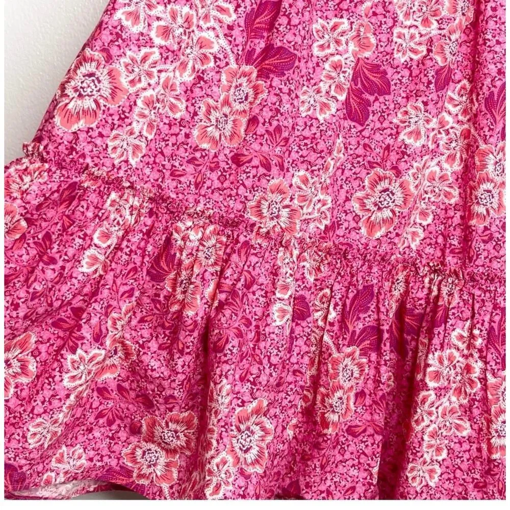NWT Generation Love Sandy Floral Pink Tiered Dress size XS - Image 4