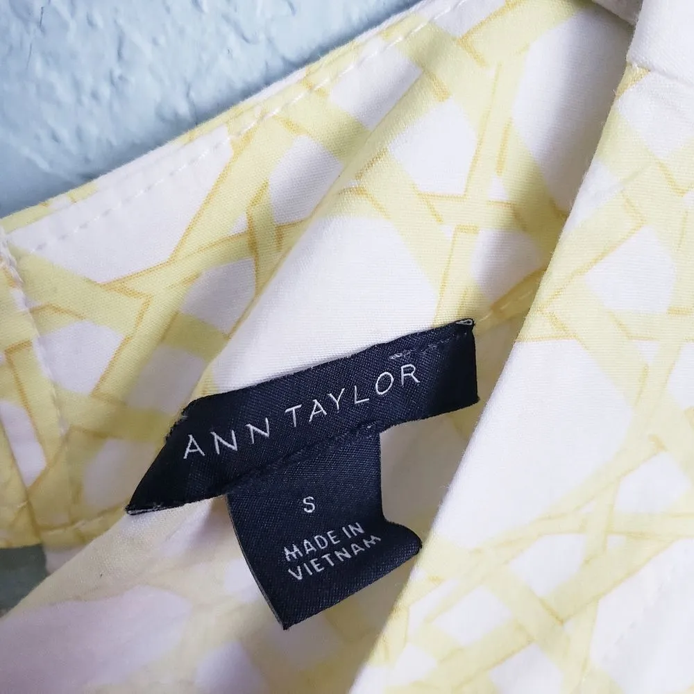 Ann Taylor Lemon Twist Rattan Bow Tie Back Blouse - Image 6