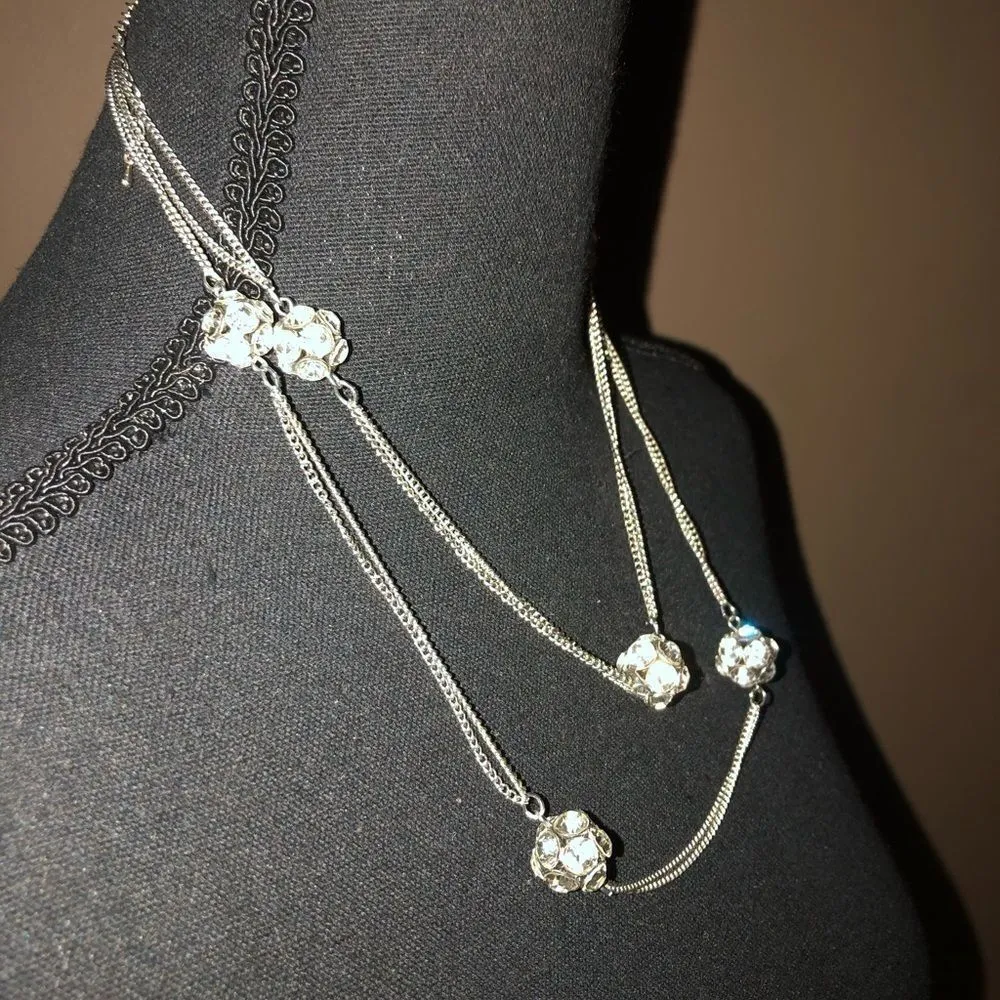 💝Silver tone Necklace Adjustable Long or short Silver - Image 4