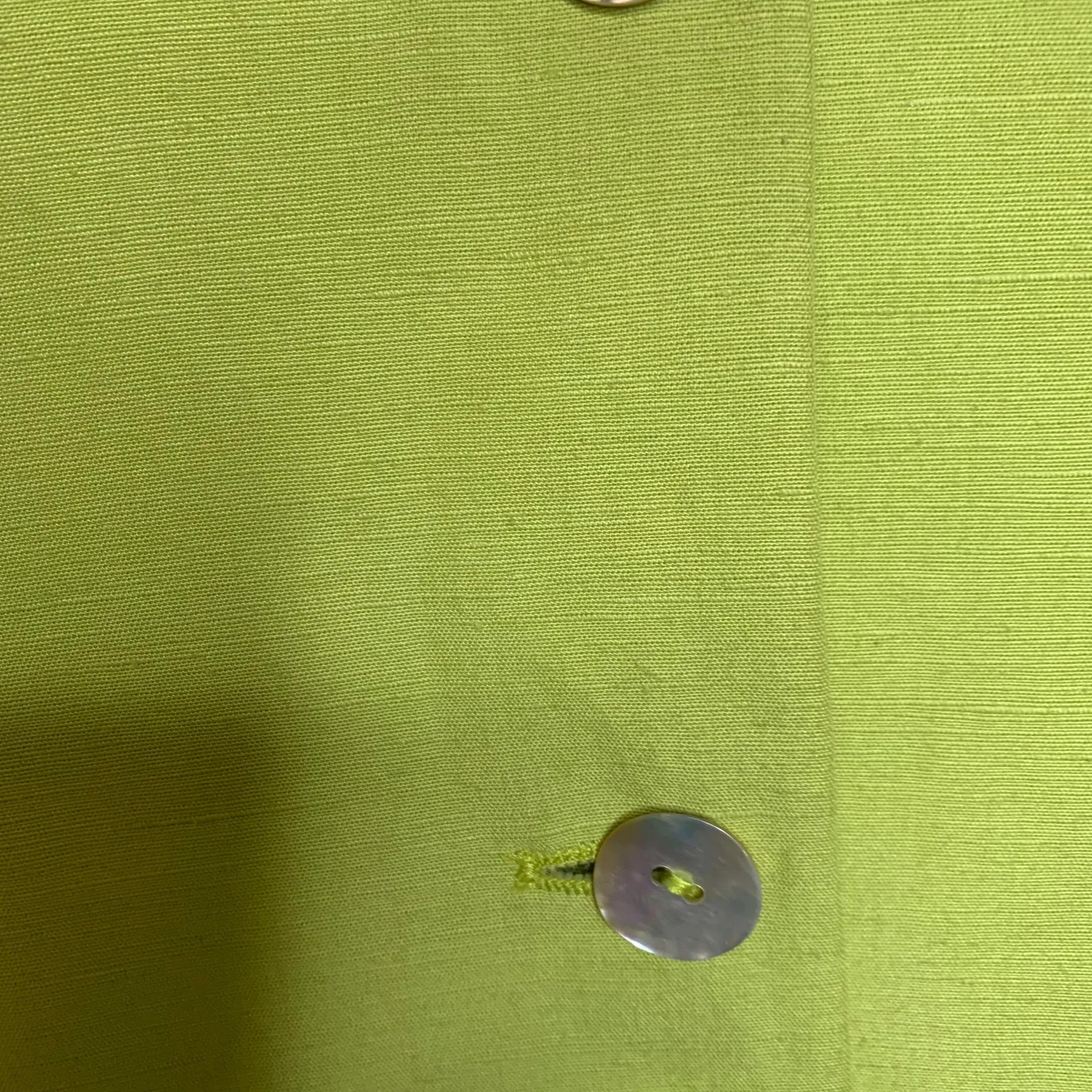 Casual Corner Vintage Linen Blazer Chartreuse Green Sz 4 - Image 7