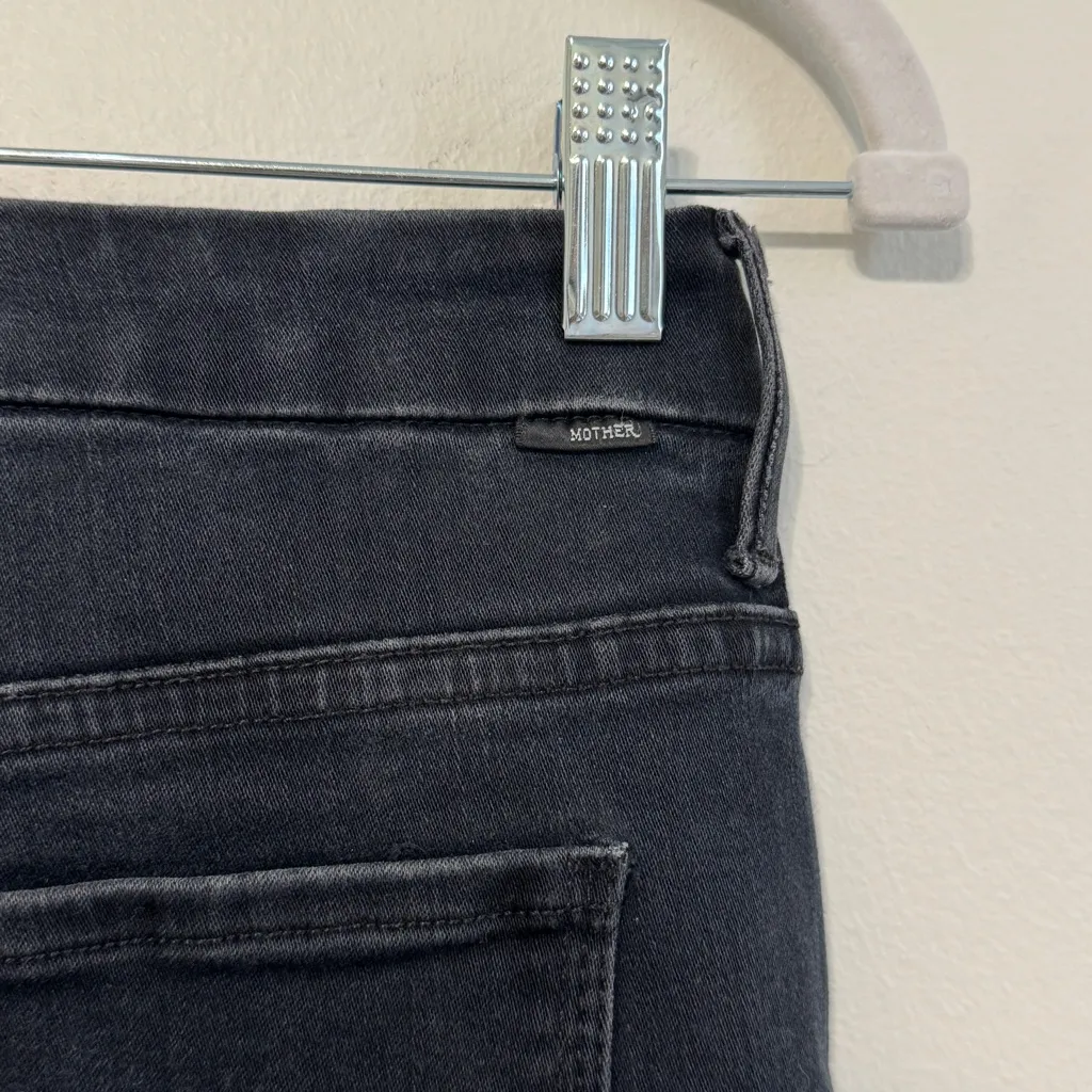 MOTHER High Waisted Ankle Fray in Blackbird Size 27 Black Jeans - Image 8