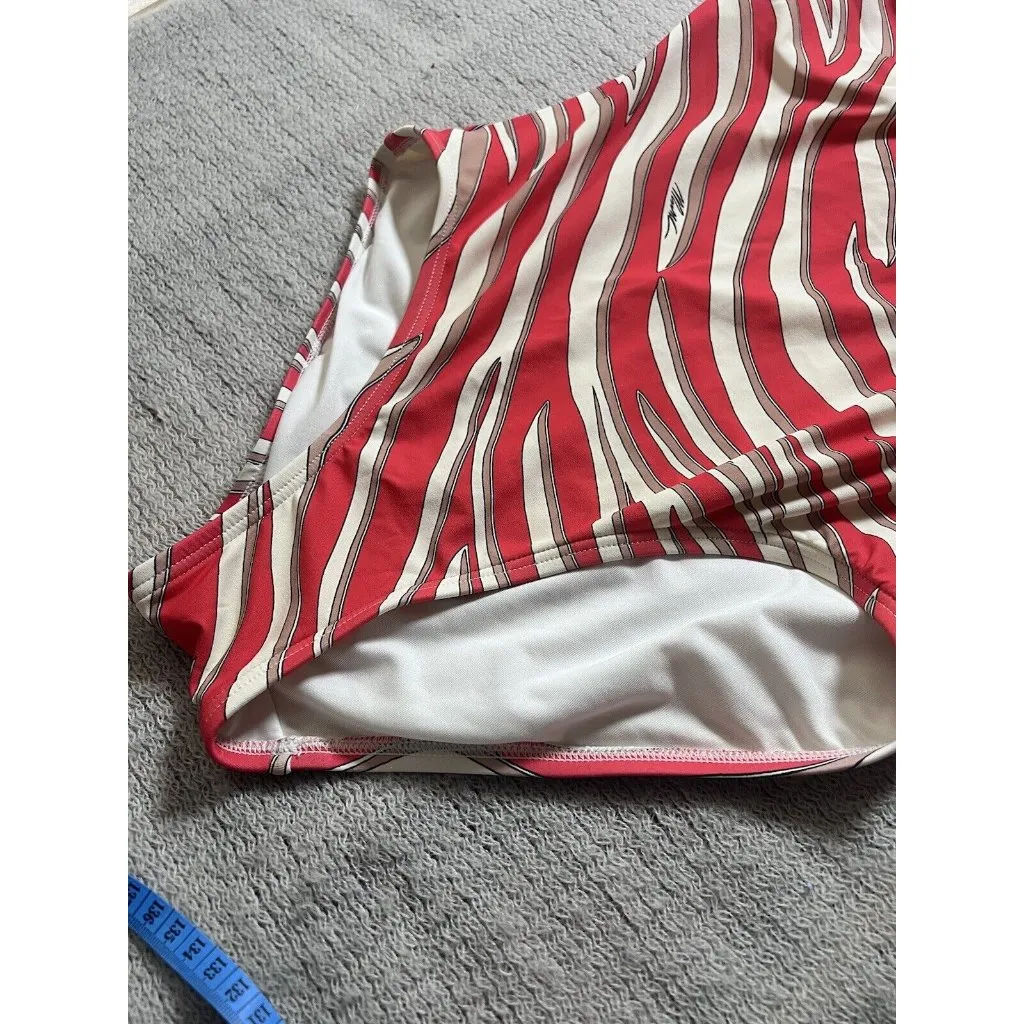 MICHAEL Michael Kors Logo Ring Halter One‎ Piece Swimsuit Mod Zebra 8 Geranium - Image 10