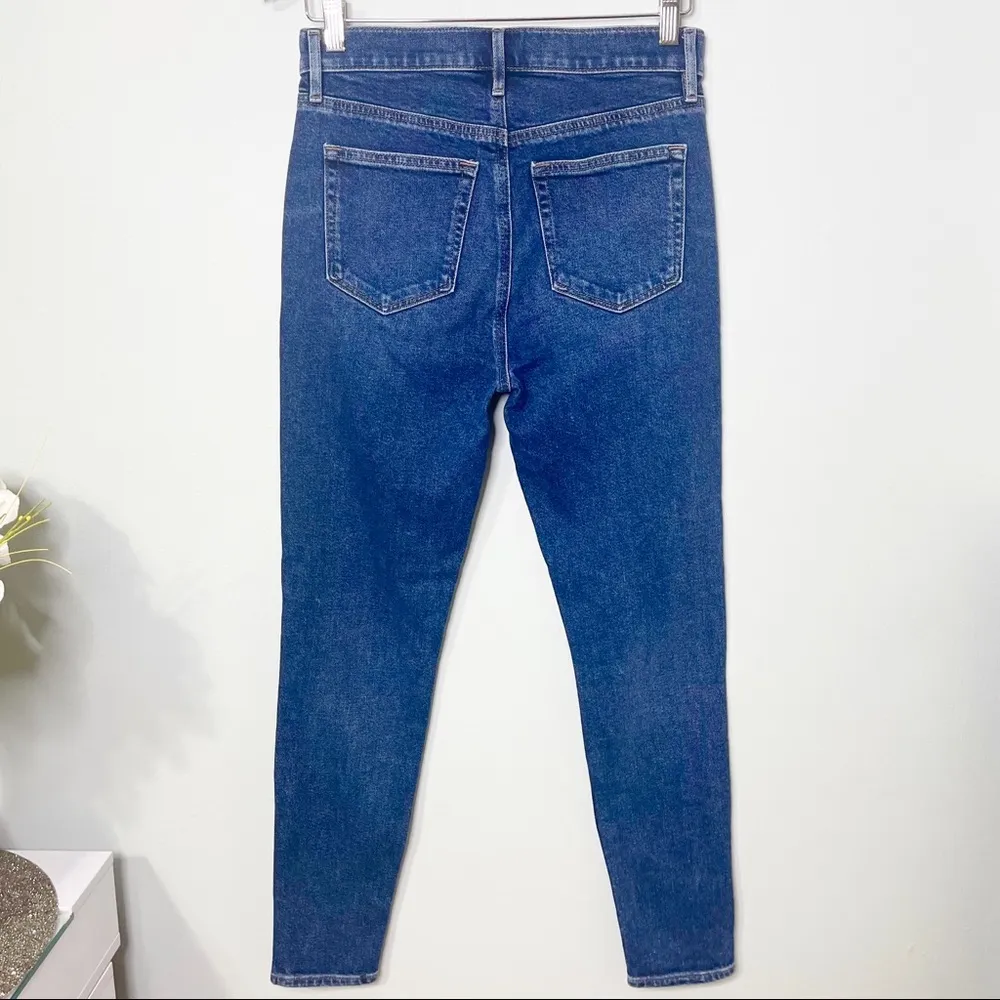 LOFT High Rise Skinny Ankle Jeans in Pure Dark Indigo Size 26 New - Image 5
