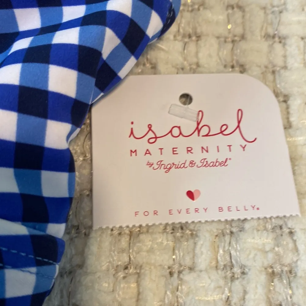 Isabel maternity white and blue maternity swim top size M Size M - Image 3