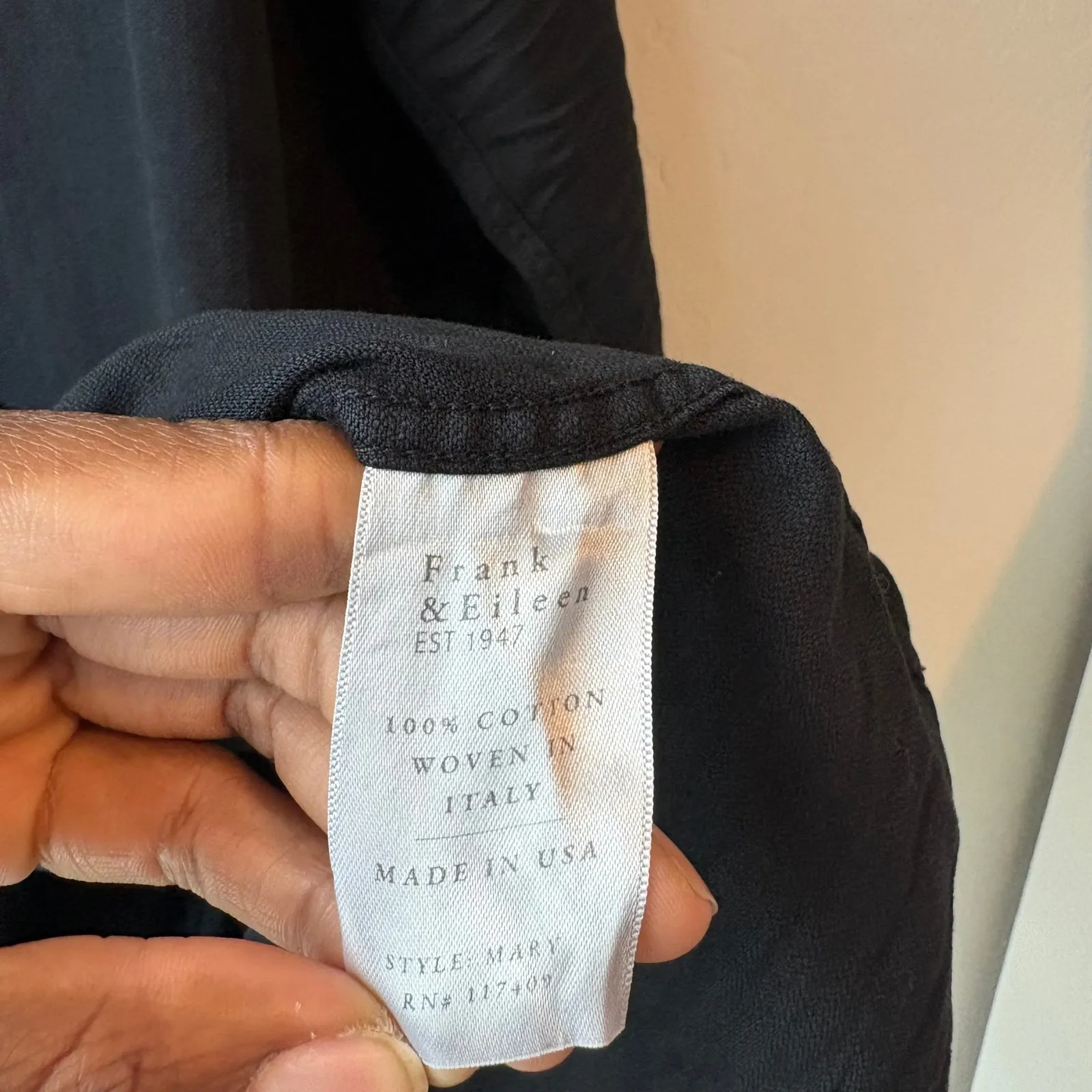 Frank & Eileen Dress Mary Famous Denim Black Button Down Shirt Dress Size XL - Image 8