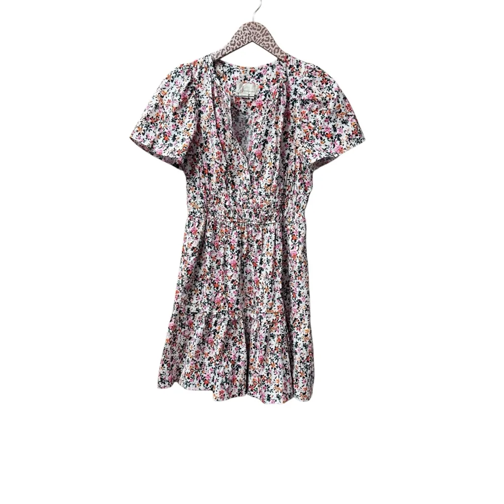 Anthropologie The Somerset Tiered Short Sleeve Mini Dress Colorful Floral XS - Image 3