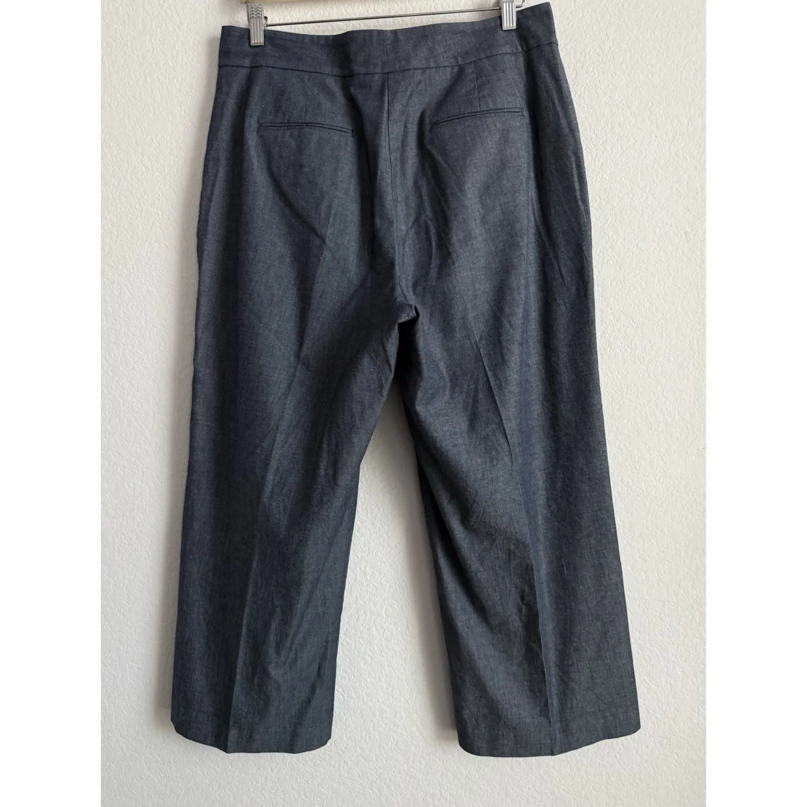 Ann‎ Taylor Chambray Wide Leg Crop Pants Women's Size 10 Business Casual Travel - Image 6