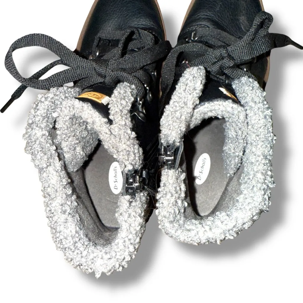 Dr. Scholl's Women's Love To Ankle Black Faux‎ Leather Shearling Booties Sz 8 - Image 8