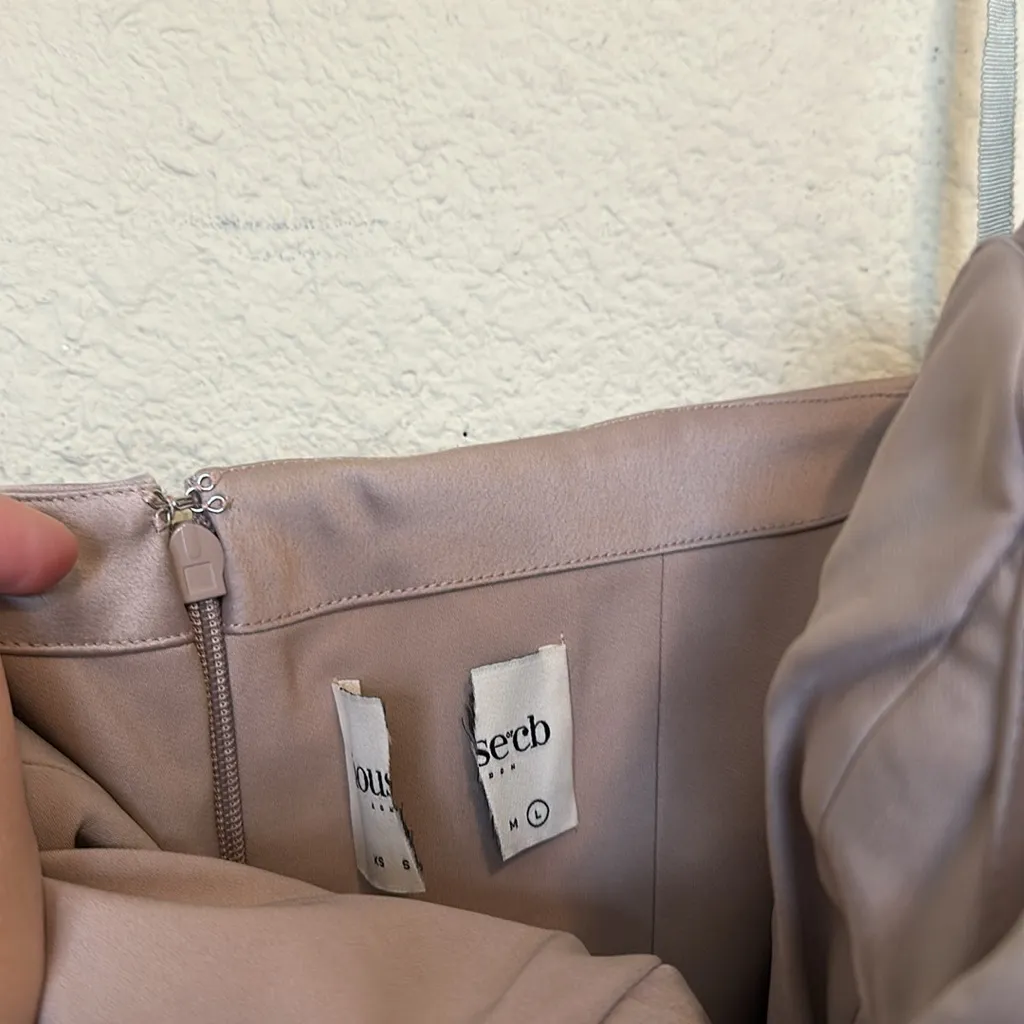 HOUSE OF CB‎ - FLEUR MUSHROOM SATIN STRAPLESS GOWN  NWOT mermaid dress size L - Image 5