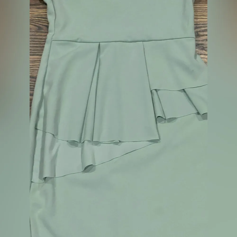 Boohoo‎ OFF THE SHOULDER WAIST PEPLUM MIDI DRESS Mint Green Women’s Size 6 NWT - Image 10