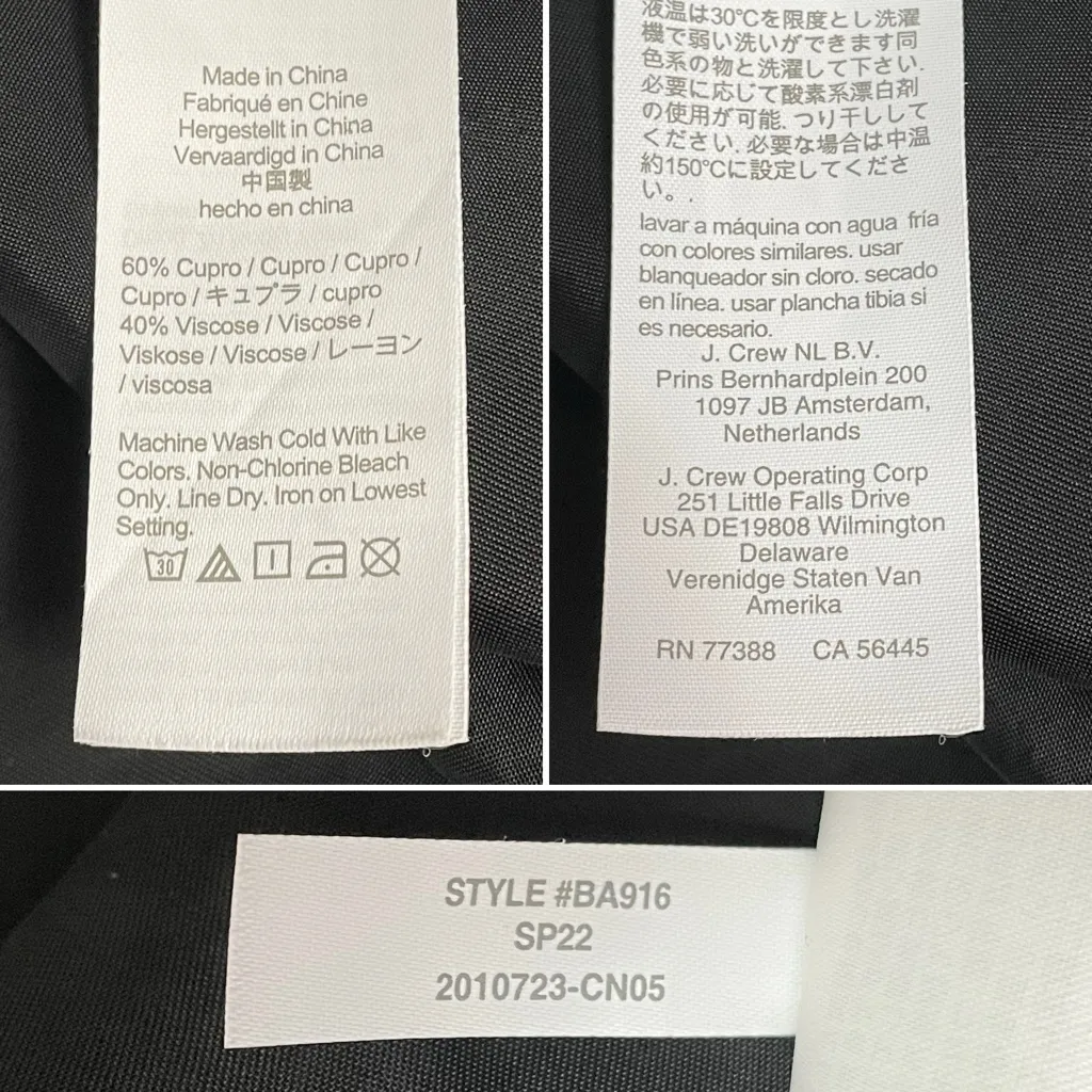 J. Crew Gwyneth Cupro Blend Slip Dress Size 12 Black Midi Sheath Minimalist Y2K - Image 9