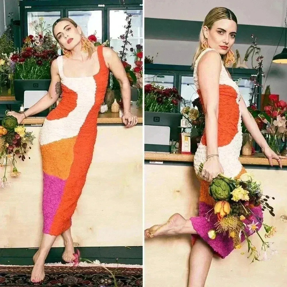 NWOT MARA HOFFMAN Pomelo Sloane Dress Red Multicolor Size XS - Image 5