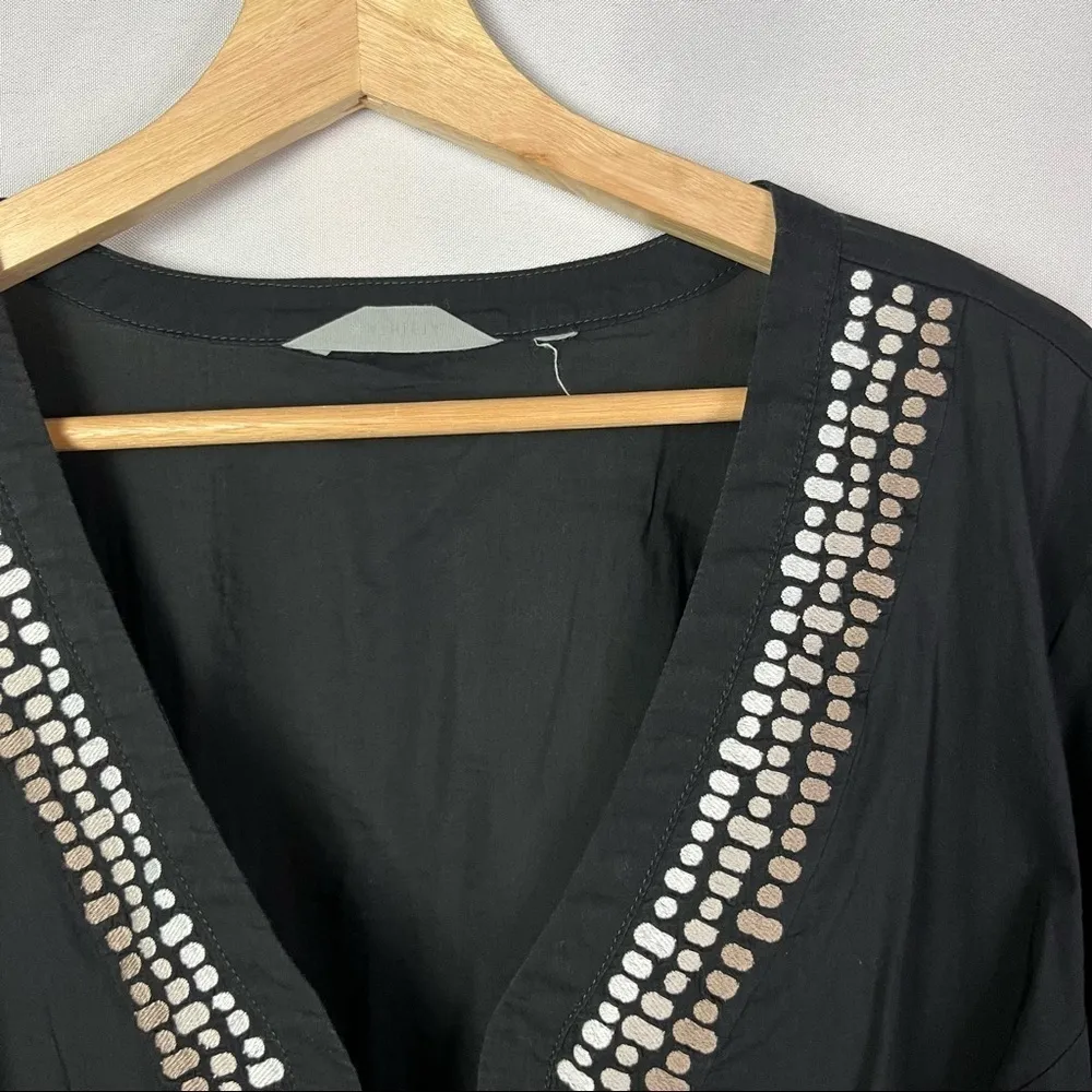 Athleta Black V-Neck Light Weight Long Sleeve Printed Swim Coverup S - Image 3