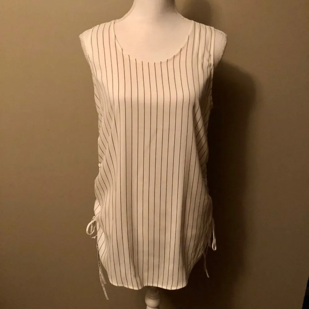 Ann Taylor Blouse Womens ST Tall New Striped Sleeveless - Image 3