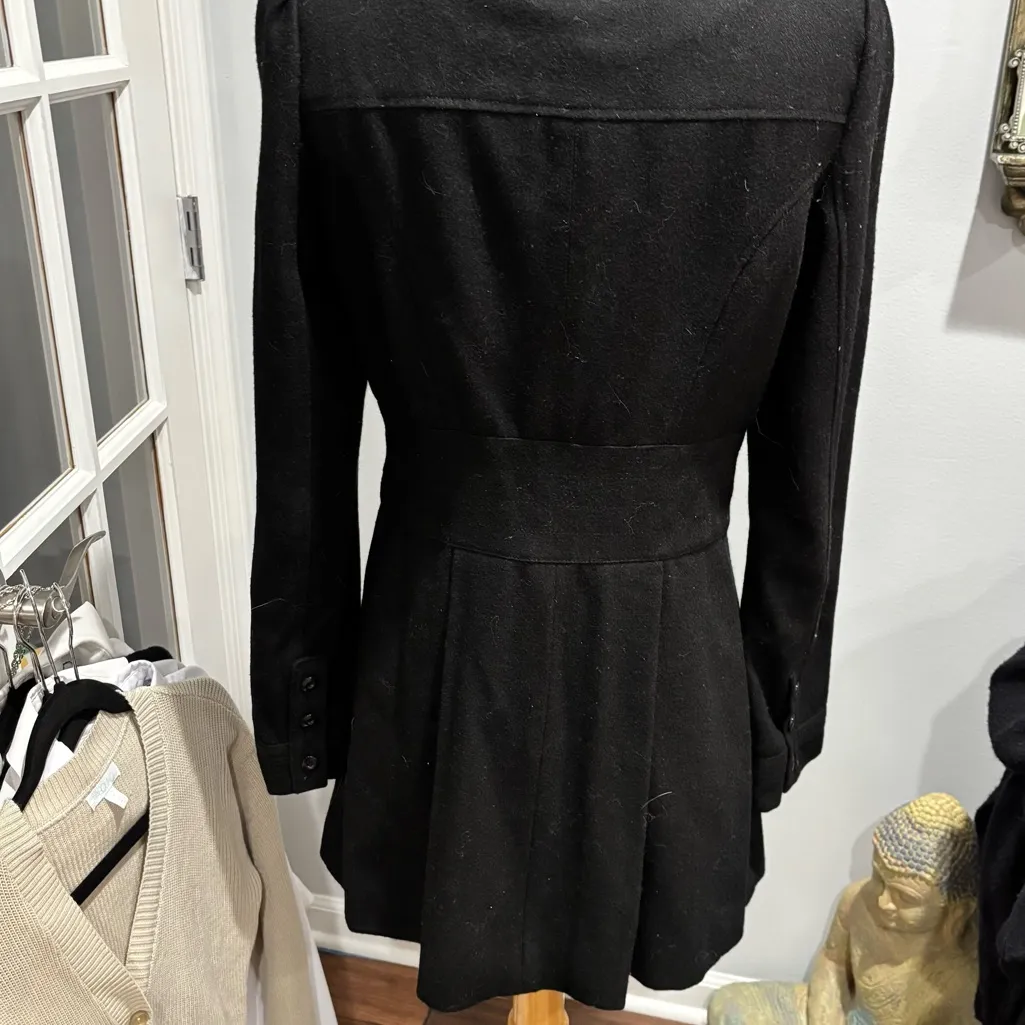 Anthropologie Black A-Line Wool Coat - Image 8