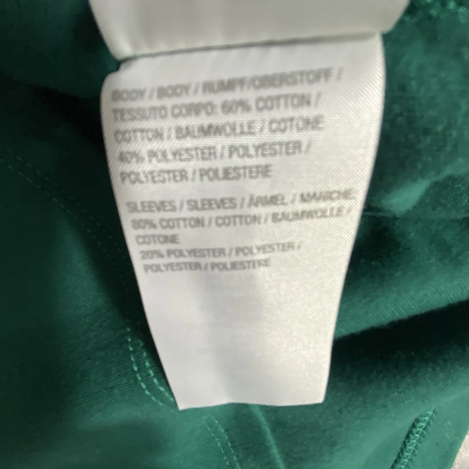 Quacker Factory Shirt Large Green Velour Sleeve Baseball Top QVC Comfy Stretchy - Image 10