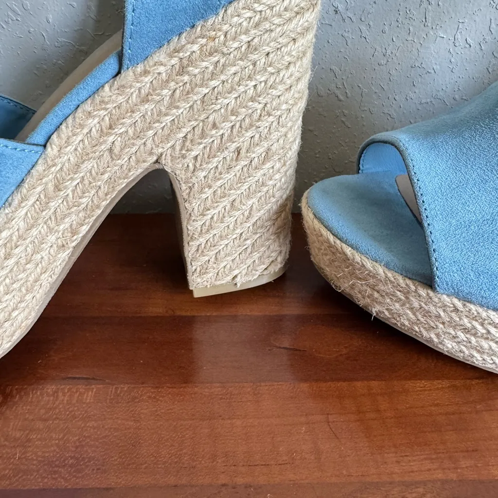 Sun + Stone Light Blue SS Fey Espadrille Strappy Chunky Heel Womens 9.5 Coquette - Image 6