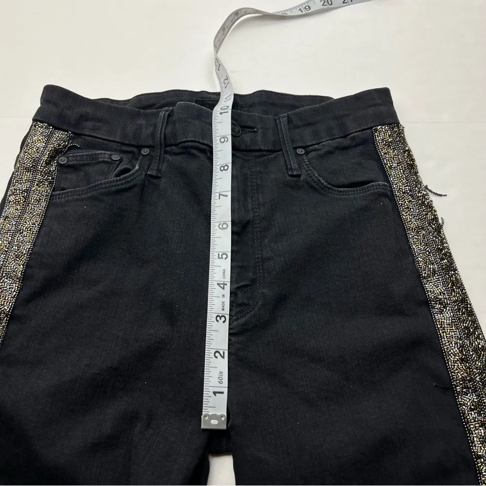 Mother High Waisted Looker Ankle Fray Guilty Flash SZ 26 Black Denim Jean *FLAW* - Image 8