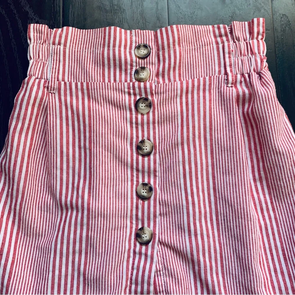 Boutique Brand FAVLUX Fashion Pink & White Striped High-Waisted Pencil Skirt | L - Image 2