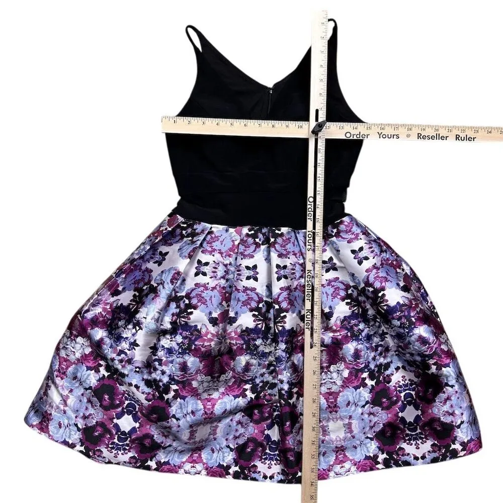 Xscape Women's Floral Mesh A-Line Mini Dress Size 6 Party Cocktail - Image 9