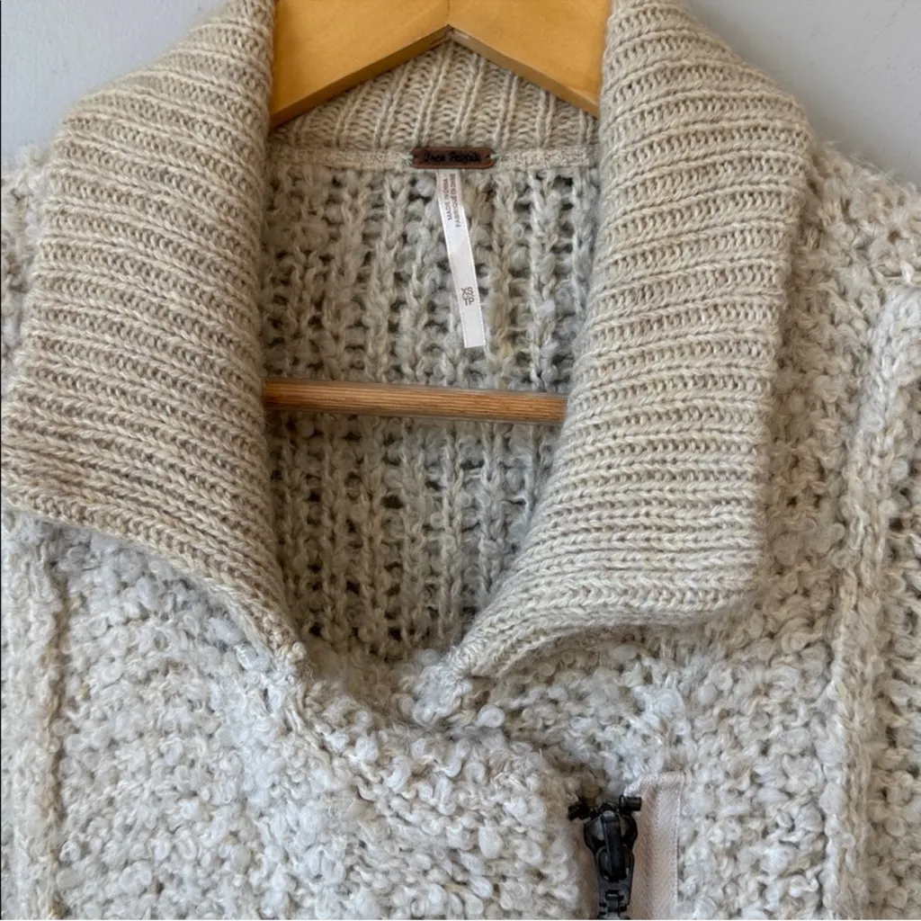 Free People Boho Fuzzy Boucle Oversized Sweater Jacket - Image 5