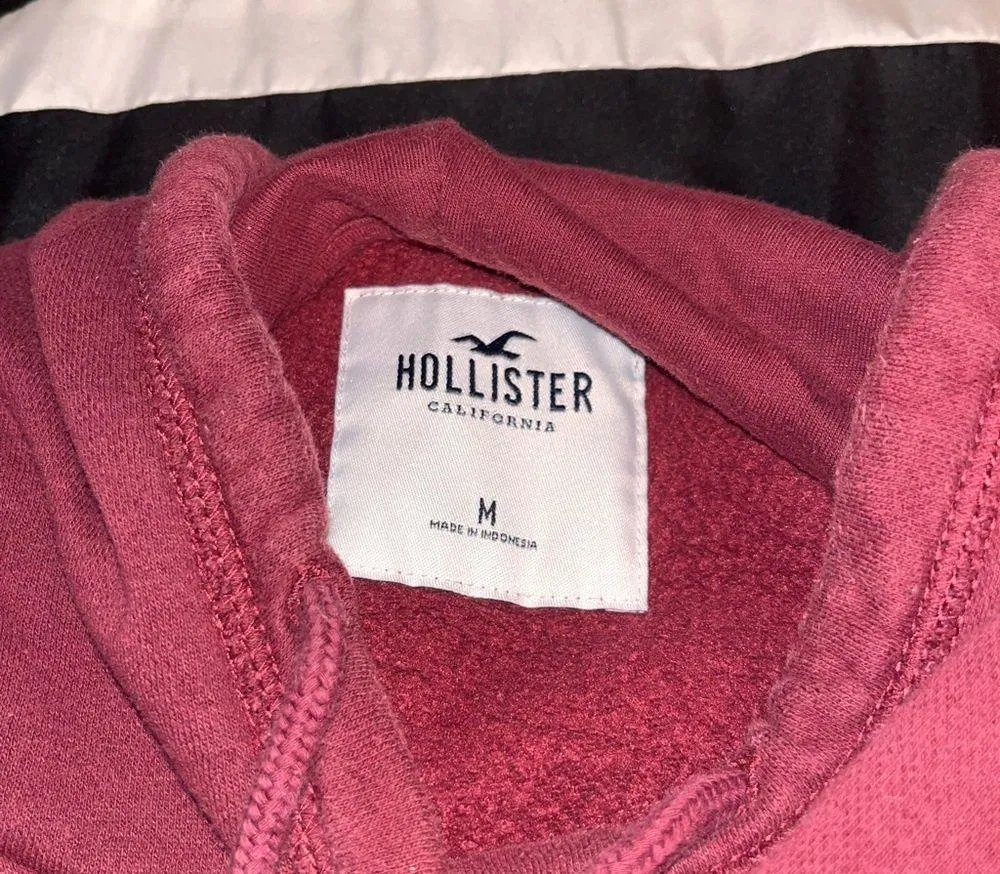 Burgundy Hollister hoodie - Image 2