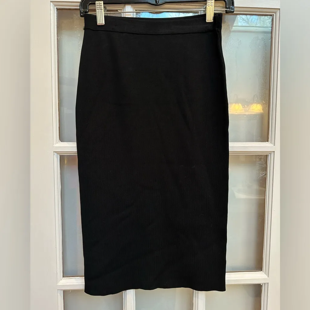 Parker Timeless Classic Elegant Black Midi Pencil Skirt Career Chic Size XS - Image 8