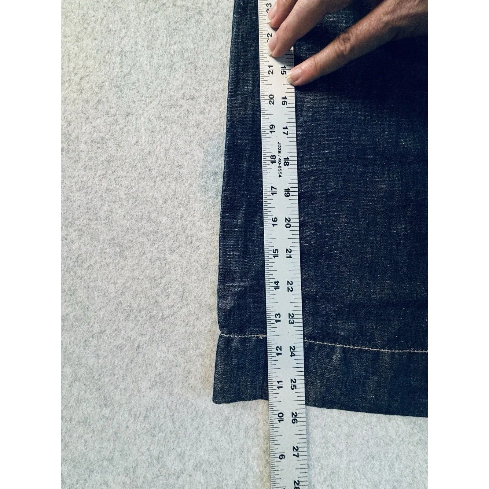 Talbots Dark Wash Lightweight Linen Blend Denim Look Trousers‎ Pants 10 Wide Leg - Image 11