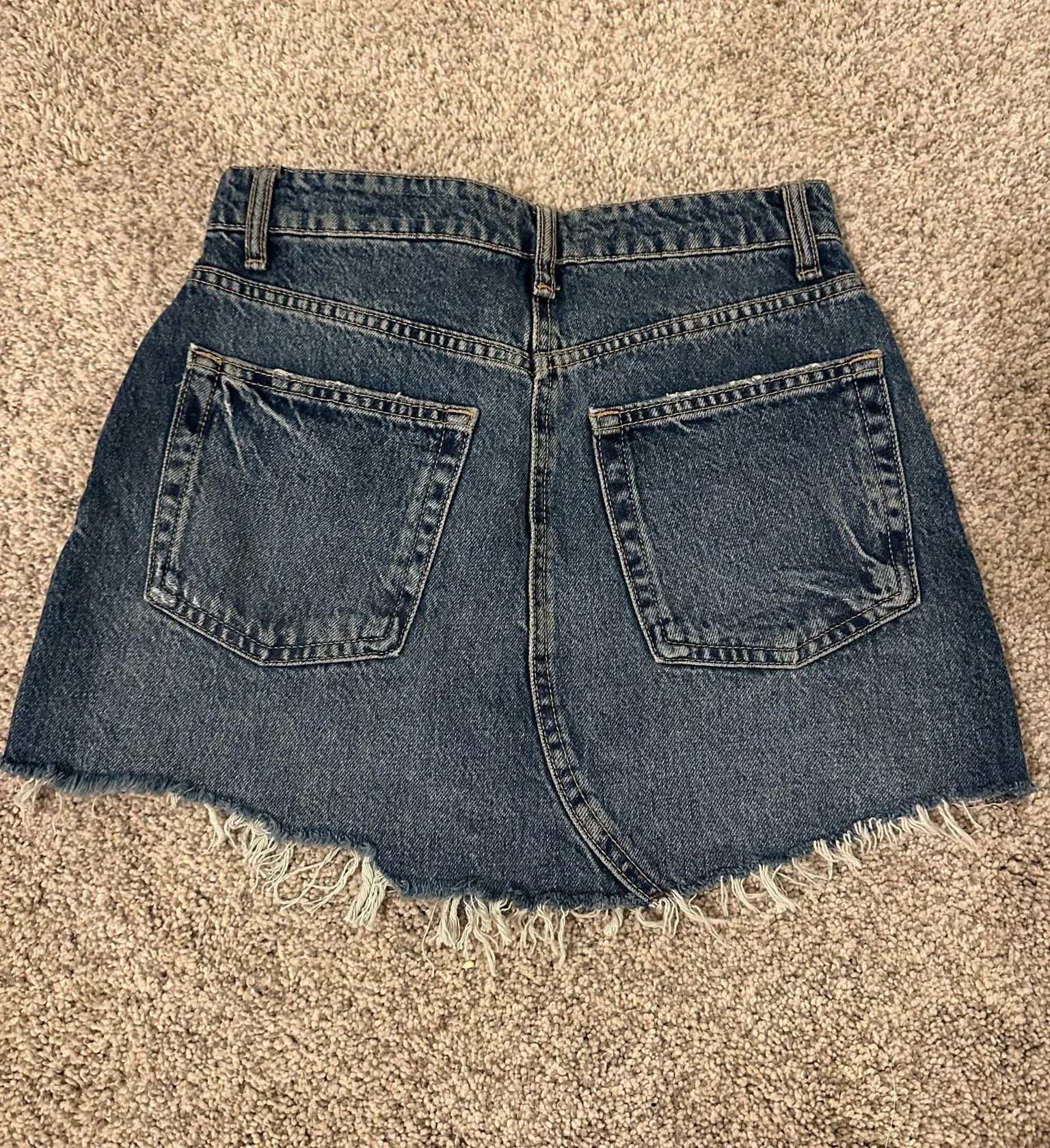 ZARA Distressed Mini Denim Skirt - Image 2